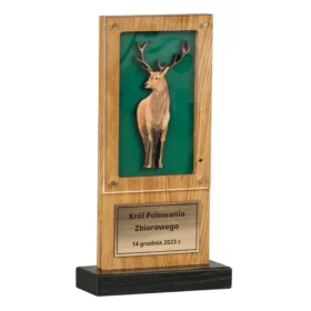 Drewniana statuetka dla myśliwego Jeleń dla koła łowieckiego