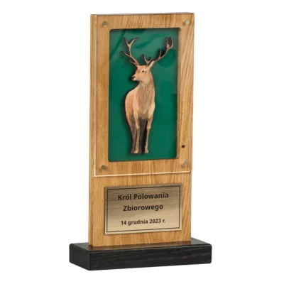 Drewniana statuetka dla myśliwego Jeleń dla koła łowieckiego