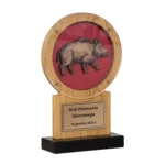 Drewniana Statuetka Dzik Dla Myśliwego Dla Koła Łowieckiego Lasy Państwowe