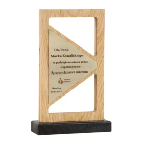 Drewniana Statuetka Uniwersalna Biznesowa Sportowa Podziękowanie Sukcesy