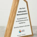 Drewniana Nowoczesna Statuetka Uniwersalna Biznesowa Sportowa Podziękowanie Sukcesy - obrazek 5