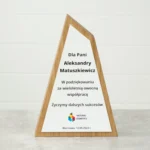 Drewniana Nowoczesna Statuetka Uniwersalna Biznesowa Sportowa Podziękowanie Sukcesy - obrazek 3