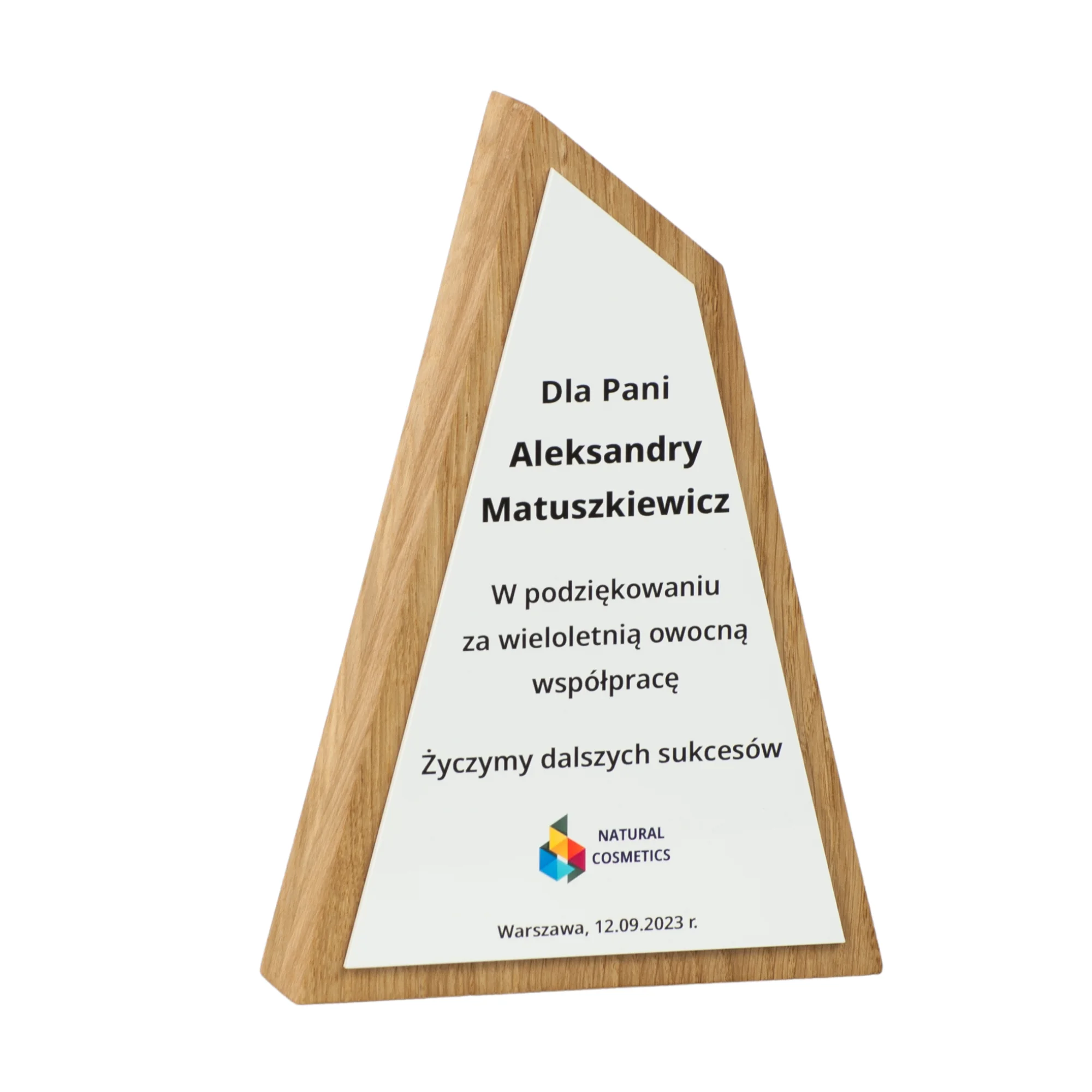 40 Drewniana Nowoczesna Statuetka Uniwersalna Biznesowa Sportowa Podziękowanie Sukcesy - obrazek 1