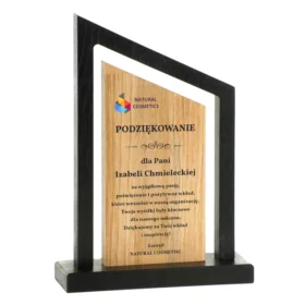 Nowoczesna Drewniana Statuetka Biznesowa Podziękowanie