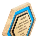 Nowoczesna Statuetka Biznesowa Podziękowanie Drewno Żywica - obrazek 3