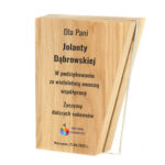 Nowoczesna Statuetka Biznesowa Podziękowanie Drewno Szkło