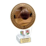 Statuetka Rzut Piłką Lekarską z Pleksi UV na Kamiennej Podstawie – 20 cm