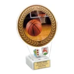 Statuetka Koszykówka z Pleksi UV na Kamiennej Podstawie – 20 cm