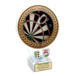 Statuetka Dart z Pleksi UV na Kamiennej Podstawie – 20 cm