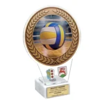 Statuetka Siatkarska z Pleksi UV na Kamiennej Podstawie – 20 cm